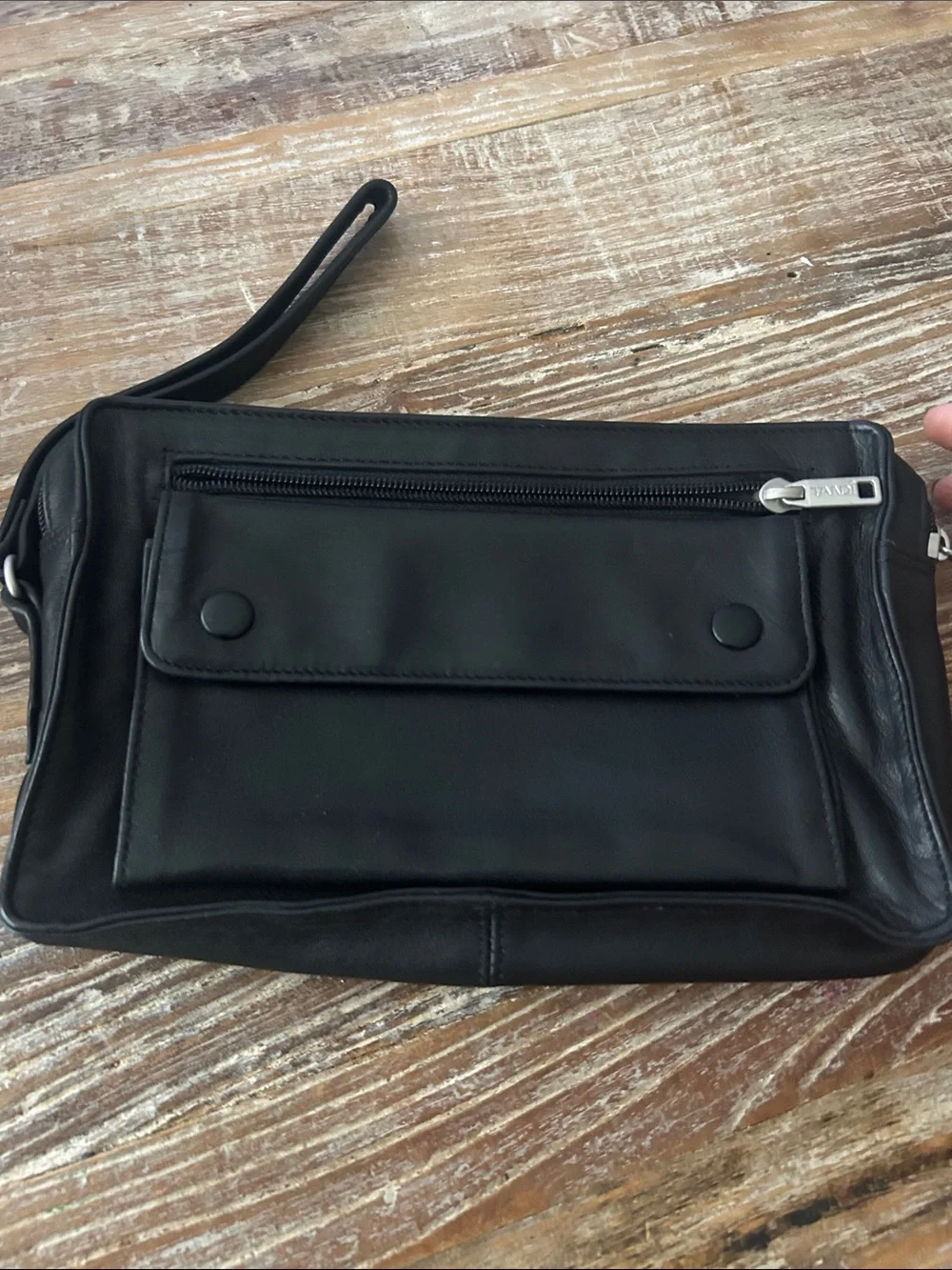 Tandi black Leather organizer Bag